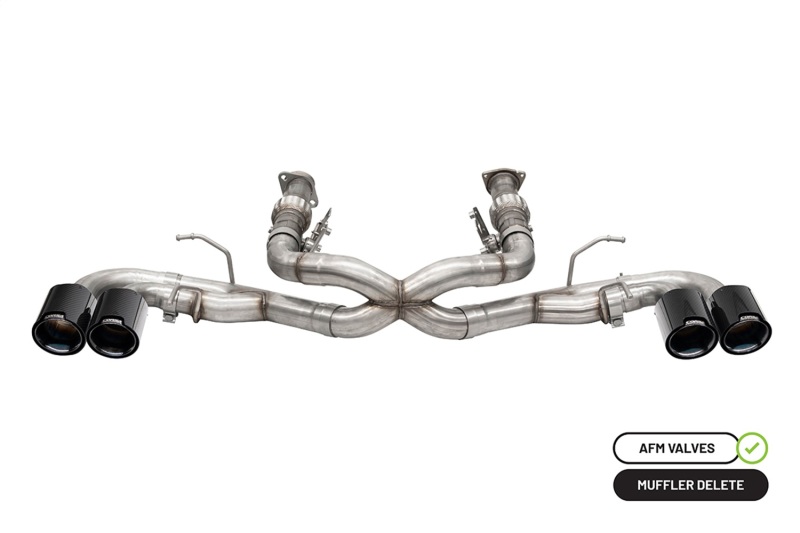 Chevrolet Corvette Performance Exhaust - CORSA Performance - Cat-Back Xtreme with 4.5in Carbon Fiber Tips - Black PVD - `20-`25